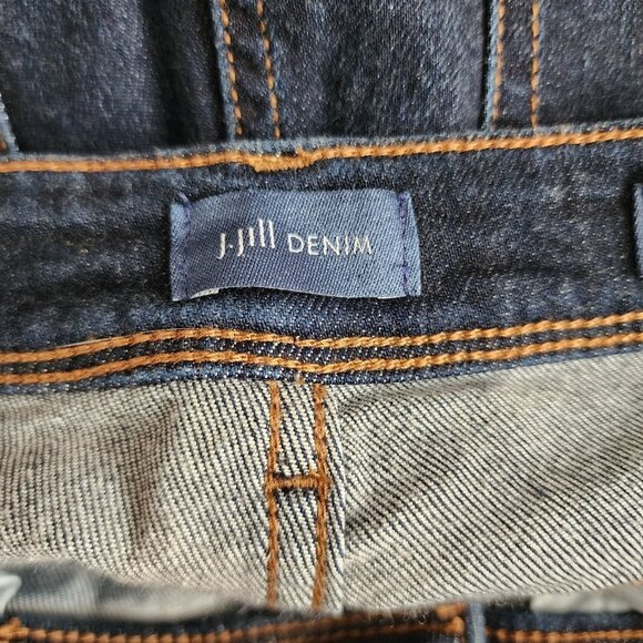 J Jill Jeans Womes Size 6 Blue Dark Denim High Rise Straight Leg Pockets Stretch - Picture 3 of 7
